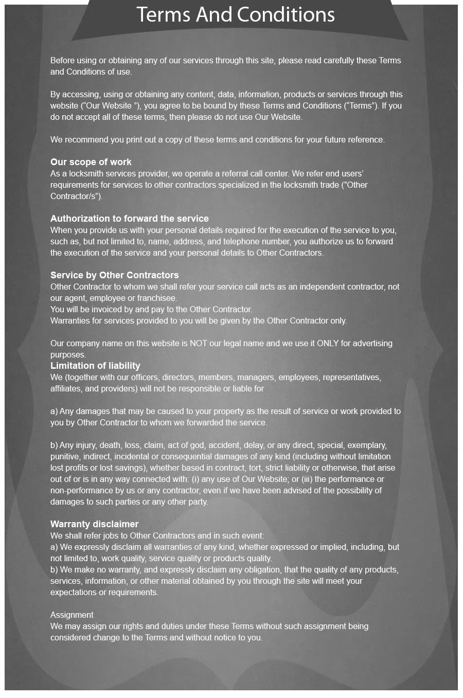 Dallas Mobile Locksmith, Dallas, TX 214-932-0724 - terms-and-condition-n-16